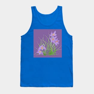 Crocus Flowers on Soft Purple Tank Top